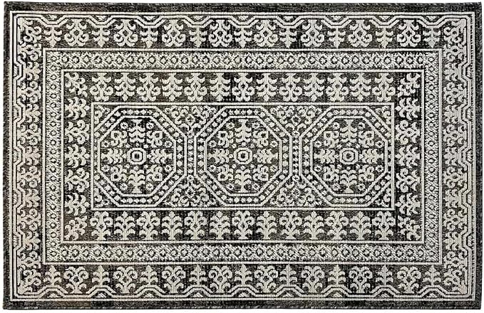 Pilgrim Home and Hearth 19677-1 - 4'x6' Area Rug - Area Rug with Non-Slip Backing, Ideal for Enteryway, Living Room, Bedroom, Kitchen, Bathroom, Laundry Room - Easy Clean, Durable, Low Pile Rug