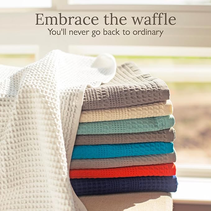GILDEN TREE Waffle Bath Sheet Large Bath Towels Quick Dry Thin Body Towels, 40x80 Oversized Bath Towels for Adults, 2 Pack Bath Sheet Set, Classic Style (Aqua)