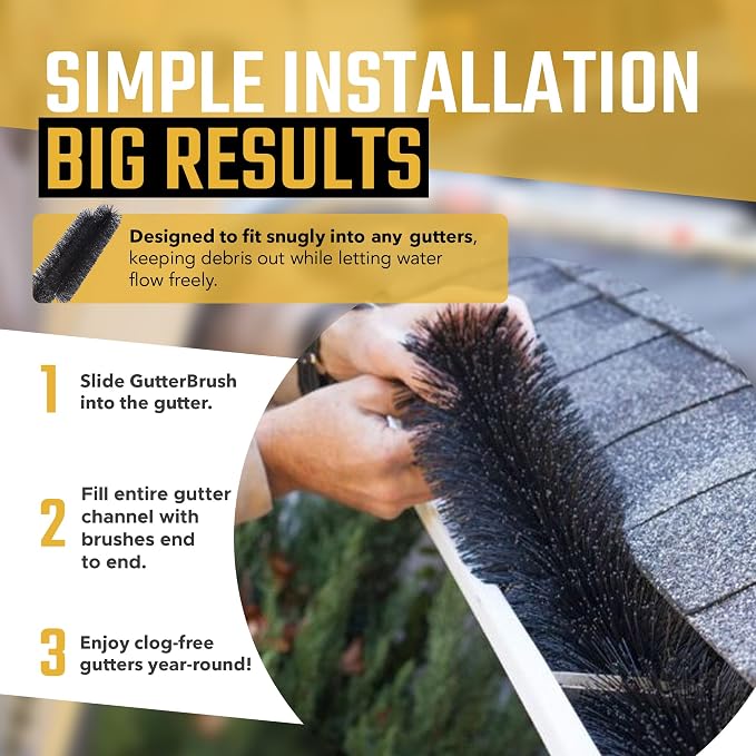 5.25" Gutter Guards, Fits 6 Inch Gutters, 60 Ft Leaf Filter | DIY gutter guard and leaf filter blocks leaves and debris, reduces cleaning and keeps water flowing in 6 inch gutters.