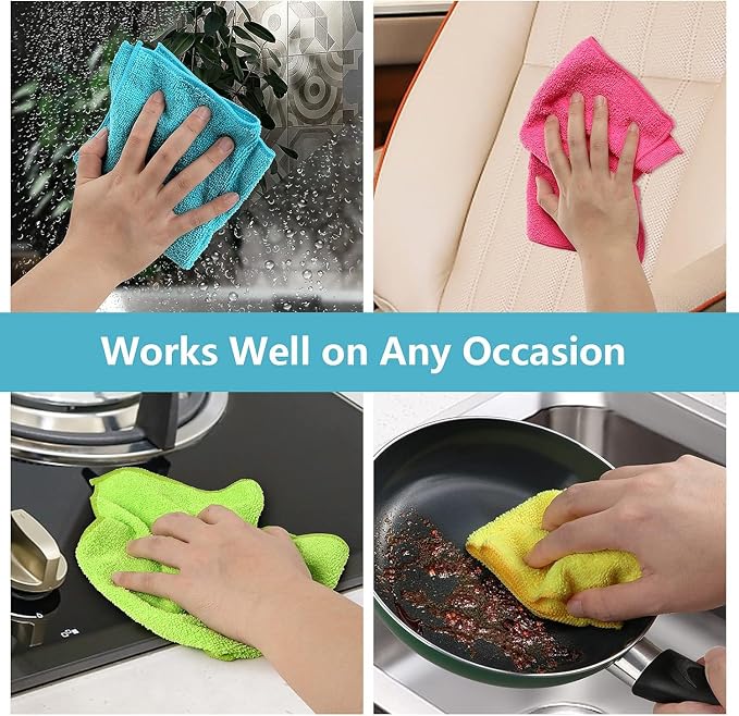 HOMEXCEL Microfiber Cleaning Cloth 800 Pack, Microfiber Towel for Cars, Lint Free, Scratch-Free, Highly Absorbent, and Cleaning Rags for House, Window and Glass, Cars, TV Screen 11.5 X11.5 inch