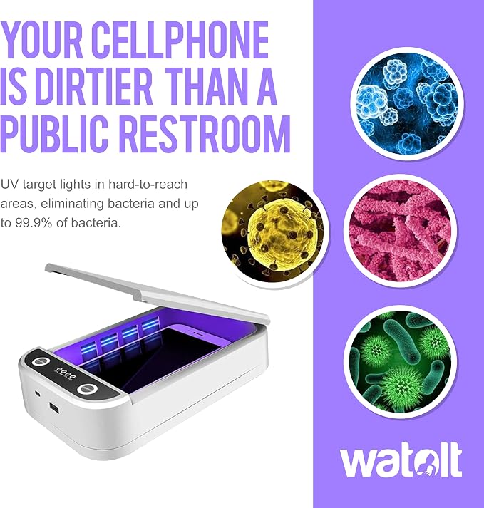 Watolt UV Light Sanitizer - Cell Phone Sanitizer Cleaner Box for Smartphone iPhone