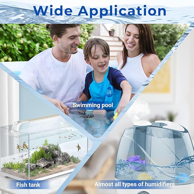 12 Pack Universal Humidifier Cleaner Fish Compatible with Almost All Humidifiers and Fish Tanks, Equipped with Silver Ion Filter Balls, Prevents Hard Water Build-Up, Reduces Scale, Yellow