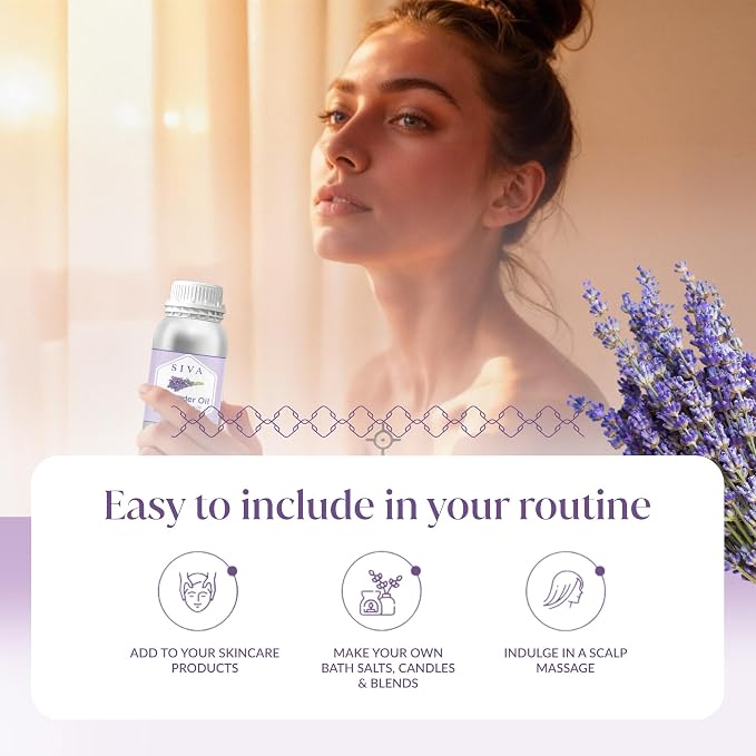 Siva Lavender Essential Oil, Huge Bottle, Large Size, 32 Fl Oz (946 ml) | Lavender Oil for Diffuser, Humidifier, Linen Spray, Skin Care, Hair Care, Body Massage, Soap, Candle, Bath Salt & DIY Blends