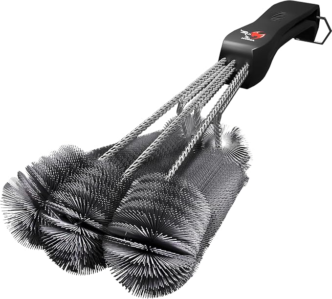 Kona 360 Clean Grill Brush – Powerful Grill Cleaner & BBQ Grill Brush for Outdoor Grill – Safe, Bristle BBQ Brush Grill Scraper, Accessory for Easy 30 Second Grill Cleaning - 18 Inch Long Handle | 18-in long handle, bristle brush with attached scraper,...