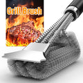 Grill Brush and Scraper, Adjustable Handle BBQ Grill Brush for Outdoor Grill，Extra Strong BBQ Cleaner Accessories for Gas/Charcoal Grilling Grates