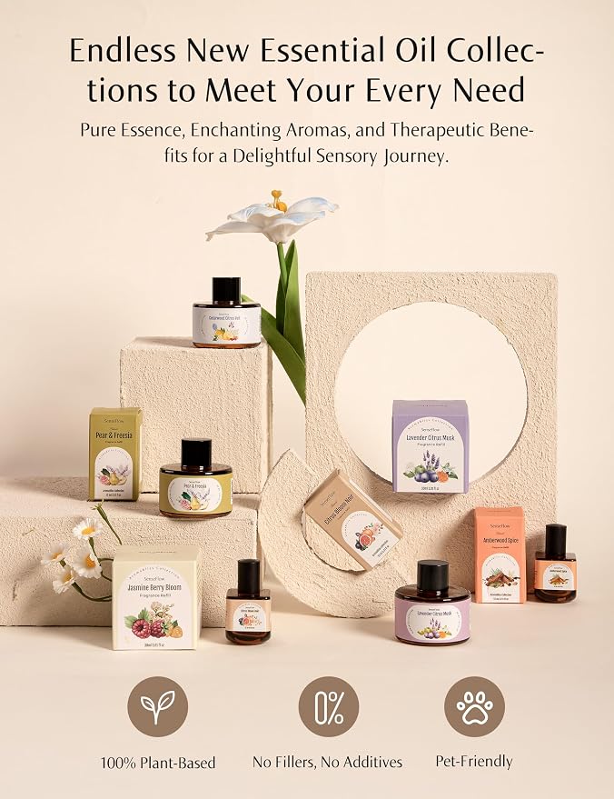 Plug-in Air Freshener for Home, Waterless Essential Oil Diffuser for Bedroom and Bathroom, Non-Toxic Formula for Pets and Nursery, 120 Days Runtime, Refillable Clover Breeze