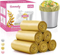 4 Gallon 180pcs Small Gold Trash Bags Strong Golden Garbage Bags, Bathroom Trash Can Bin Liners, Gold Plastic Bags for Home Office, Waste Basket Liner, Fit 12-15 Liter, 3.5,4,4.5 Gal（Golden 180）