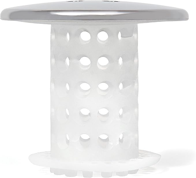 TubShroom Bathtub Drain Protector and Hair Catcher - 2 Pack, Chrome - Fits 1.5" - 1.75" Bathtub and Shower Drains