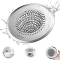 WOKDADA Shower Drain Hair Catcher, 4.4" Anti-Clog Bathtub Drain Cover | Reversible Flip Clean, Anti-Clog Mesh, Fast Drainage, Anti-Slip Base, Rust-Proof, for Bathtub & Shower Drains, Patented