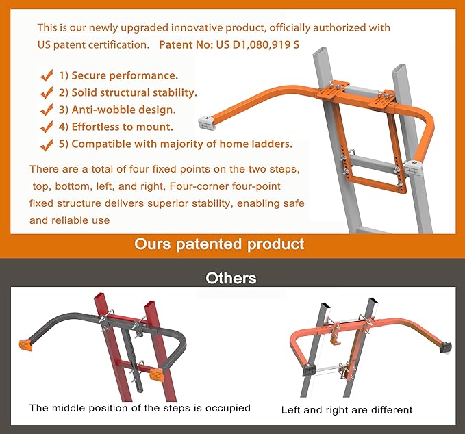 Ladder Stabilizer,Extension Ladder Stabilizer for Roof Gutter,Roof Ladder Standoff Arms,Extension Ladder Accessory,Gutter Cleaning Tools