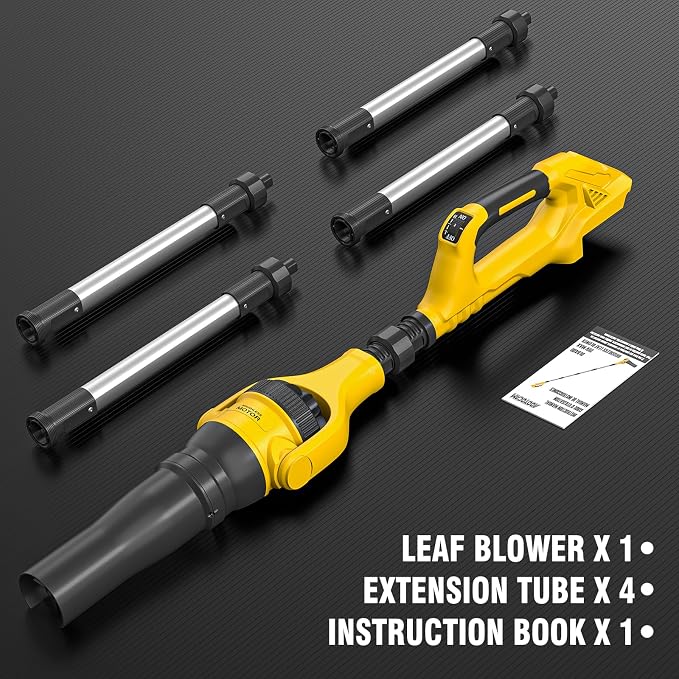 Cordless Gutter Leaf Blower for DeWalt 20V Battery(Tool Only) | No-Ladder Gutter Cleaner,580 CFM / 180 MPH Brushless Motor,55" Extension Kit,3 Speeds,270° Adjustable Nozzle