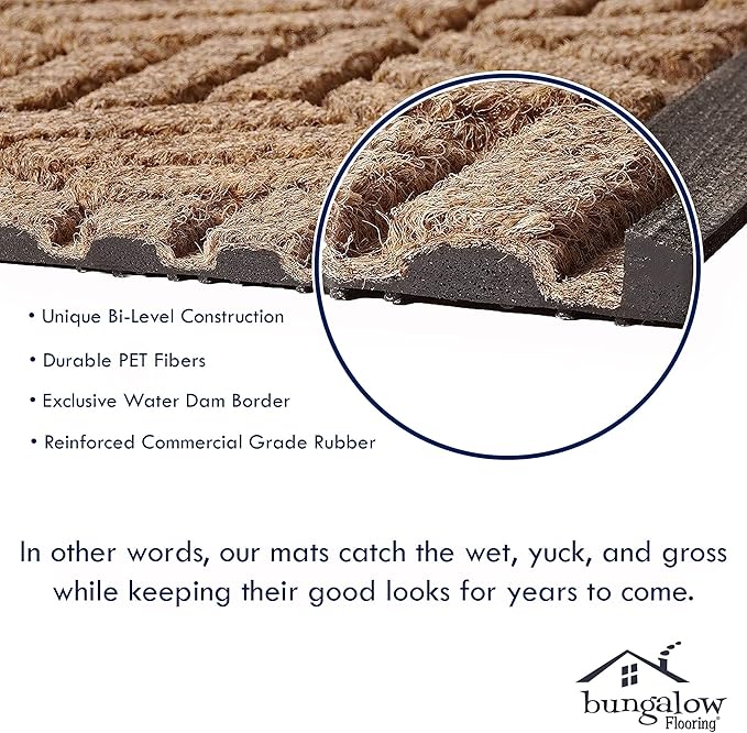 WaterHog Heavy Duty Doorway Mat, 3' x 5', Made in USA, Durable & Skid-Resistant Entryway Mat, Water-Trapping, Indoor/Outdoor Decorative Floor Covering, Cordova Collection, Charcoal