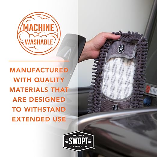 SWOPT 18” Microfiber Dust Mop Refill – Cleaning Pad for Use on Wood, Laminate, Tile – Interchangeable with All SWOPT Cleaning Products for More Efficient Cleaning and Storage