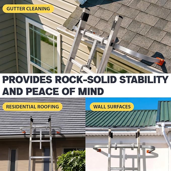 Ladder Stabilizer, Aluminum Alloy Extension Ladder Stabilizer for Roof, Adjustable Ladder Standoff Attachment for Gutters, Windows, Ladder Stabilizers Support