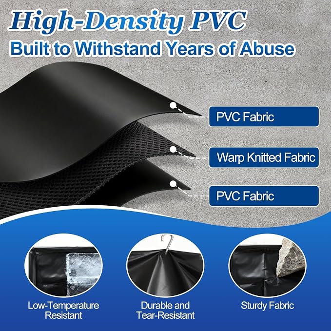 Garage Floor Mat(7'9"x18'), PVC Containment Mat with Rubber Wiper | Non-Slip, with a Rubber Wiper and Stay Put Corners, Waterproof Protection from Snow, Rain and Mud for Cars, SUV, Trucks