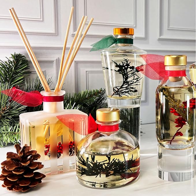 Reed Diffuser Set - Ocean Flowers Scented Diffuser with Sticks | Beach Home Fragrance Reed Diffuser for Bedroom, Bathroom Shelf Décor, Real Florals in the Bottle - Made in the USA