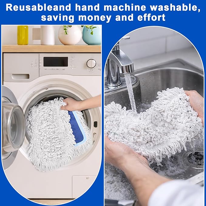 36" Dust Mop Replacement Pad: 2 Pack | Fit 36" Commercial Dust Mop/Broom, Durable Thick Washable Cotton, Dry Mop Head, For Hardwood Tile Schools Offices Industrial