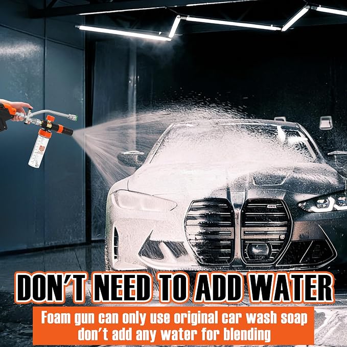 RIDGE WASHER Power Washer Gun Mini Foam Cannon with Dual Connector, 200 ML | No Dilution Required, Stainless Steel Gun for Foam Blaster, 1/4" Quick Connect, 4000 PSI