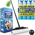 PetLovers Large Lint Roller with 3 Refills – 360 Total Sheets for Tackling Pet Hair, Extra Large Floor and Carpet Roller for Homes with Pets, Perfect for Floors, Furniture, and Loving Pet Owners