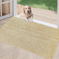 REFETONE Indoor Doormat, Front Door Mat 32"x48" Absorbent Rubber Backing Non Slip Back Door Mats, Washable Low-Profile Inside Floor Mat Door Rugs for Entryway, Resist Dirt Mud Mat for Dogs, Brown