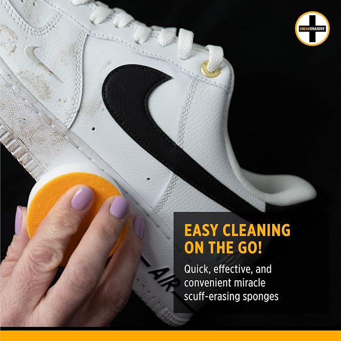 SneakERASERS Instant Shoe Cleaner Pre-Moistened Sponge, 14 Pack | Effective for White Sneakers, Tennis Shoes, Portable Shoe Cleaning Kit, Instant Sneaker Cleaner