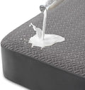 Hanherry 100% Waterproof Mattress Protector King Size - Grey, Mattress Cover 3D Air Fabric Cooling Mattress Pad Cover Smooth Soft Breathable Noiseless, 8''-21'' Deep Pocket
