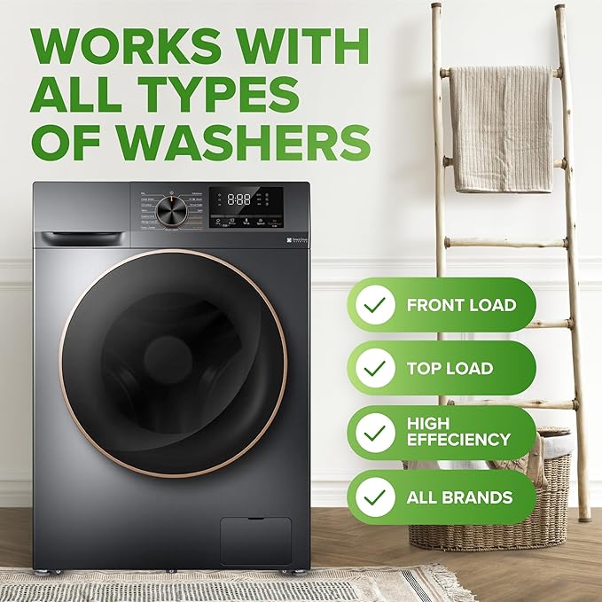 Renuv Washing Machine Cleaner + Dishwasher Cleaner Bundle - Heavy Duty Appliance Deep Cleaning, Descaling and Deodorizing