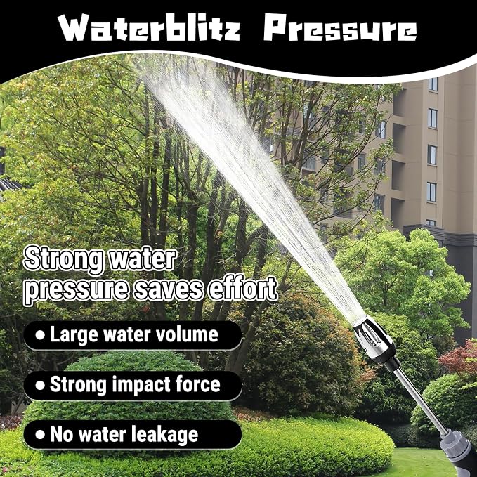 Pressure Washer, High Pressure Water Gun, Portable Washer for Car, Floor, Wall Cleaning, With 360° Rotating for Three Spray Modes (Water Gun + Connector)
