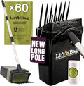 Neater Pet Brands Lift N’ Bag 2.0 Dog Pooper Scooper with Bag Attachment & 31" Pole for Small to Large Dogs, New Longer Pole, 60 Refill Bags, Heavy Duty Dog Poop Scooper for Yard, One-Hand Use