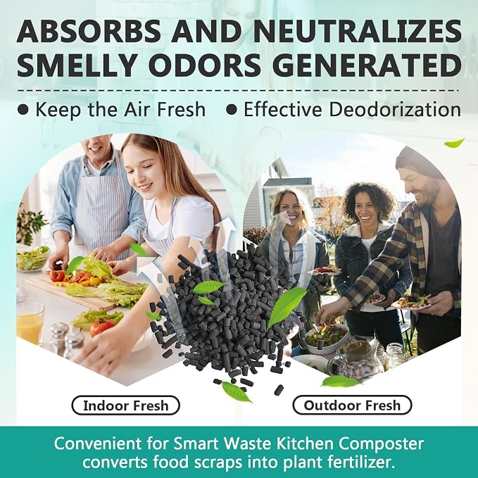 2 Pounds (4-Pack) Filter Refills Compatible with Lomi Smart Waste Composter | Odor Absorbing, Easy to Replace, Long-lasting, Premium Materials
