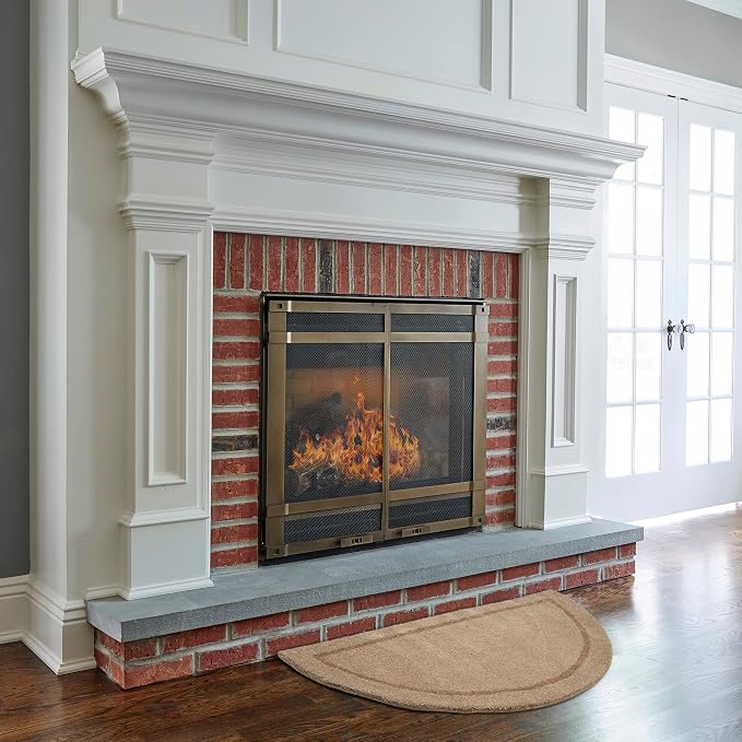 UniFlame - Beige Hand Tufted 100% Wool Hearth Rug - Size: 44" L x 22" W | Protects Floor from Heat, Embers, and Sparks