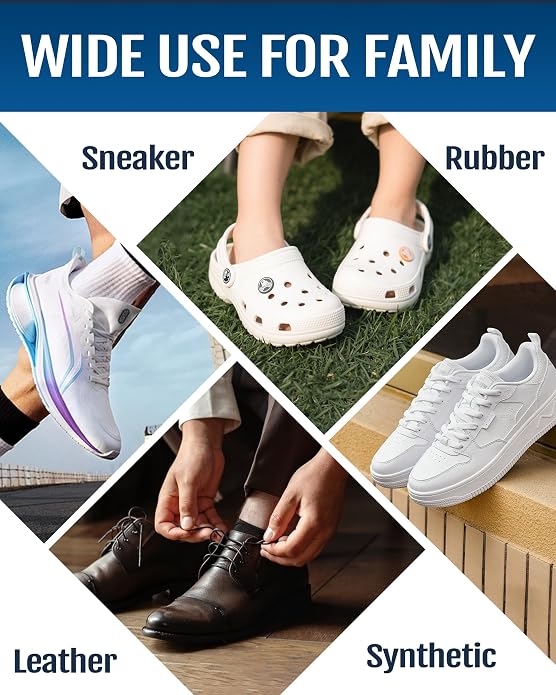 Jevvu Shoe Cleaner, Sneaker Cleaner Foam for Removing Stains and Dirt, Shoe Cleaning Kit for White Shoes
