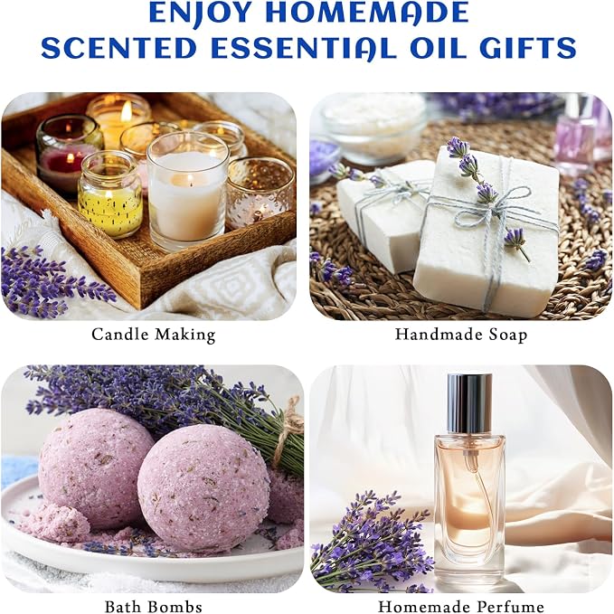 HIQILI Lavender Essential Oil for Diffuser, Aromatherapy & Better Sleep | With 10ml travel bottle, Relaxes Mind & Eases Stress, Calming Scent for Room Office & Workspace - 100mL / 3.38 fl oz