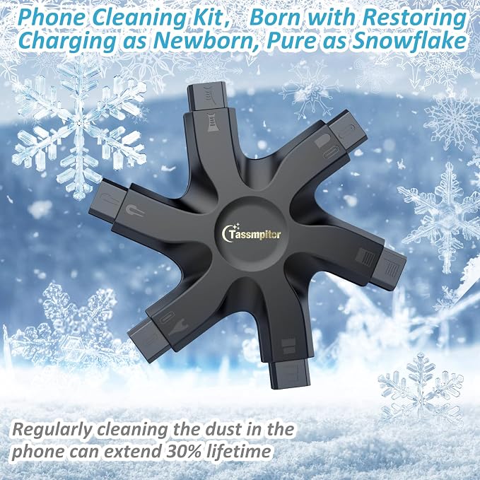 Tassmpitor for iPhone Cleaning Kit Phone Port Cleaner, Cleaner Kit for AirPod iPhone Pro Max, Cleaning Putty for Cell Phone Charging Port Lightning Charger Connector Cable Speaker, Repair Restore Tool