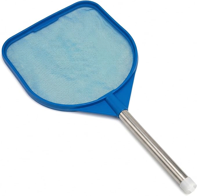 JED Pool Tools Pool Skimmer Net - Handheld Hot Tub Skimmer for Spa, Stock Tank Pool, Small Pool & Aquarium Cleaning (2 ft, Blue)