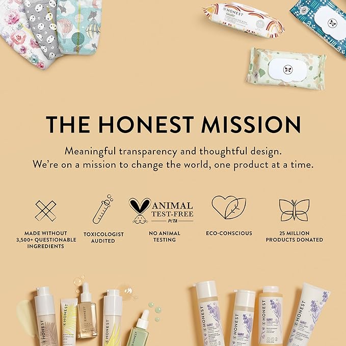 The Honest Company Calm and Cleanse Naturally Scented Wipes Cleansing Multi-Tasking Wipes 99% Water Plant Based Hypoallergenic Lavender 240 Count