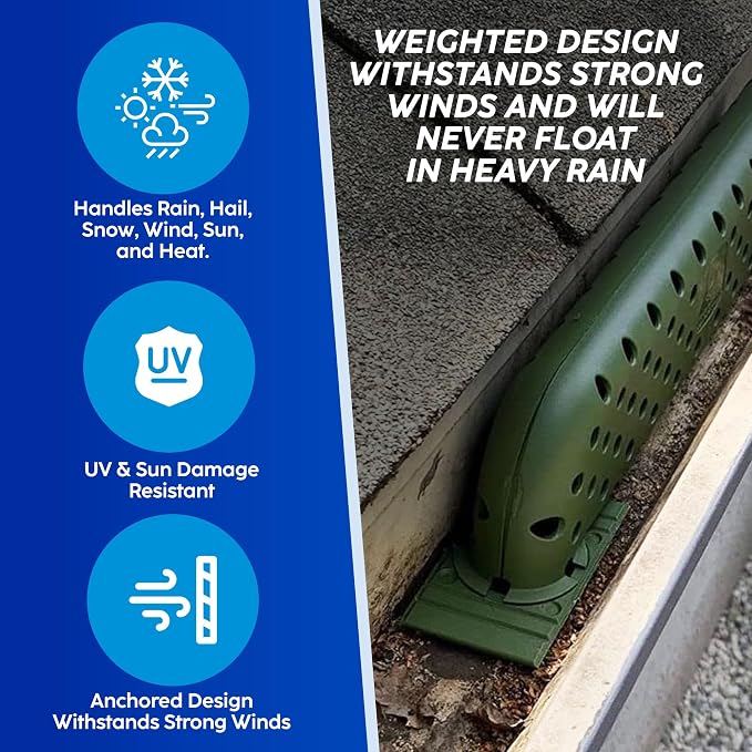 Downspout Guard - Prevents Clogs, Overflows & Water Damage - Universal Fit for All Gutters - Easy No-Tool Install - Weatherproof & Durable - Keeps Debris Out, Water Flowing - 1 Pack