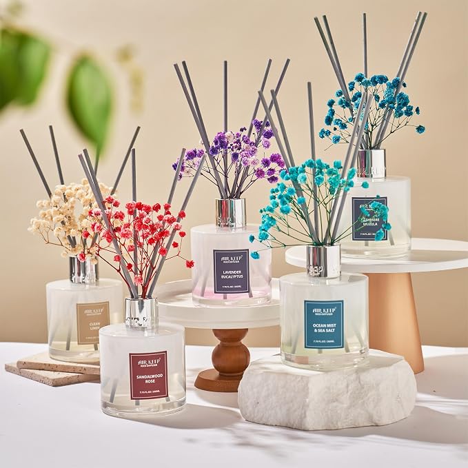 Reed Diffuser Set/Clean Linen/6.76 fl oz(200ml)/1 Pack/Home & Office Decor Aromatherapy Diffuser Oil Gift Set