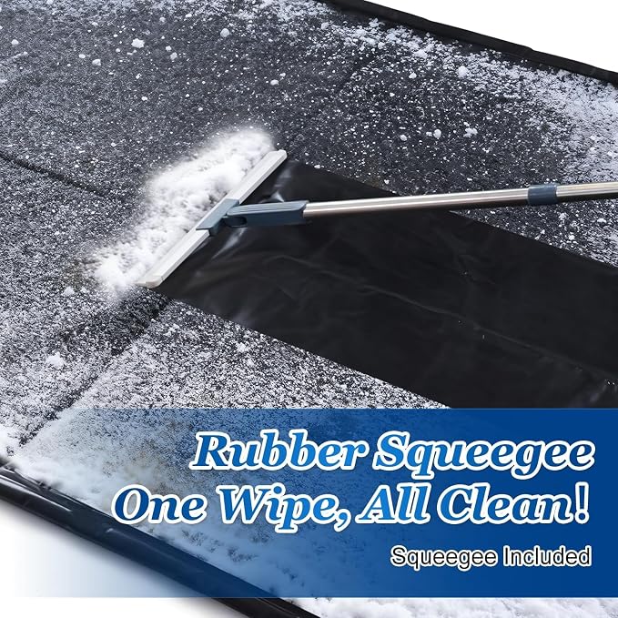 Garage Floor Mat(7'9"x18'), PVC Containment Mat with Rubber Wiper | Non-Slip, with a Rubber Wiper and Stay Put Corners, Waterproof Protection from Snow, Rain and Mud for Cars, SUV, Trucks