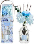 Reed Diffuser - Mint & Eucalyptus 8.5 Fl.oz Flower Reed Diffuser with Sticks, Bedroom Bathroom Shelf Decor (Floral Basket Collection)
