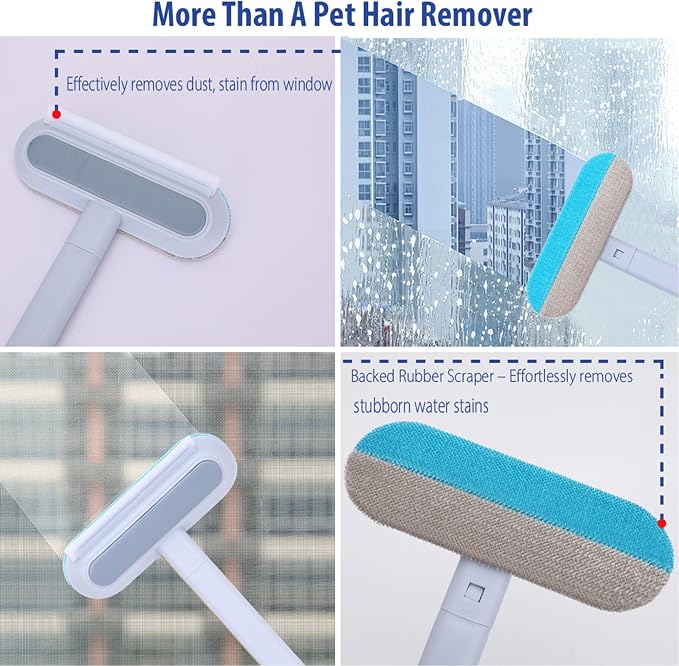 Pet Hair Remover for Furniture-17.3" Reusable Lint Brush for Dog & Cat Hair | Multifunctional fur removal tool, gentle on couches, carpets, car seats, clothes & bedding
