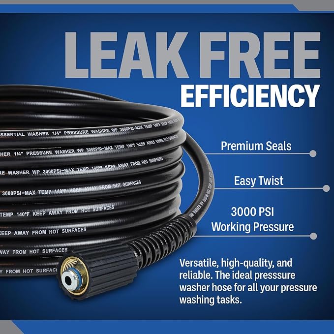 Essential Washer Brass Pressure Washer Gun and Hose Kit | M22 Adaptors | 18" Extension Wand | Nozzle Guard