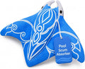Swimming Pool & Swim Spa Scum Absorber - Blue Oil Absorbing Stingray, Reusable Floating Sponge Soaks Up Oil Lotion Makeup, Machine Washable, Inground & Above Ground Pools