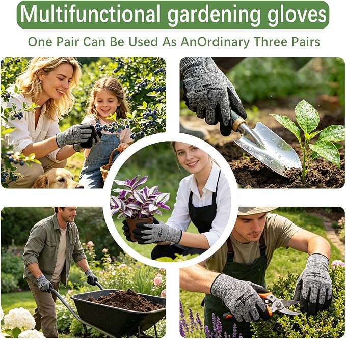 8 Pairs gloves for men gardening gloves,garden gloves for women,Breathable latex dipped gloves,Suitable for weeding and warehouse handling