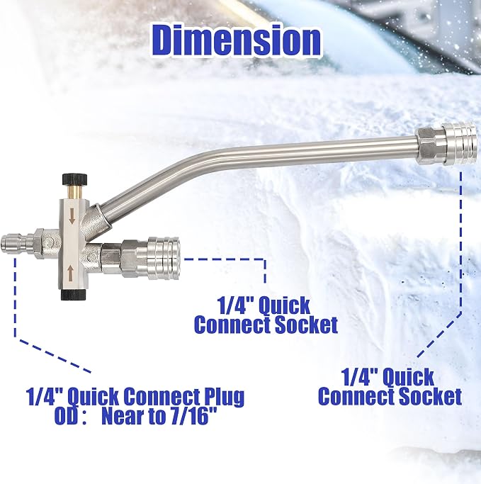 Tool Daily Foam Cannon Dual Connector Accessory, 1/4" Quick Connect | Pressure Washer Double Tip Attachment for Soap Cannon, 5 Power Washer Nozzle Tips, 5000 PSI