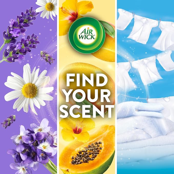 Air Wick Vibrant Plug-In Scented Oil Refills, 3 Count, Hawaii Exotic Papaya & Hibiscus Flower, Air Freshener, Essential Oils, Eco Friendly
