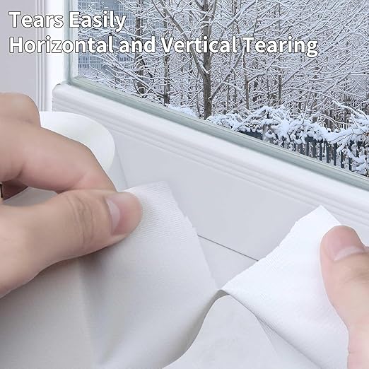 2Pack Duct Tape Heavy Duty Single Sided, Strong Adhesive High Strength, Waterproof Mesh Tape for Indoor Outdoor Repairing Sealing Bonding, Easy Use Hand Tearable, 3.15 Inch x 33 Feet, White