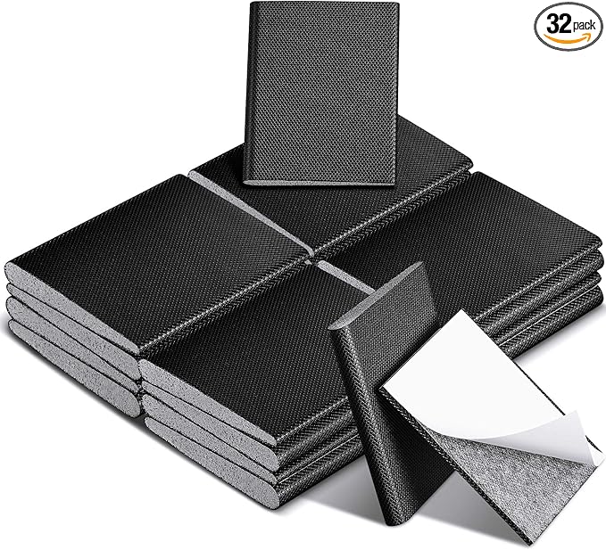 Zonon 32 Pieces Door Corner Seal Weatherstripping Exterior Door Frame Seal Draft Stopper Adhesive Corner Pads for Weather Stripping and Draft Protection (Black)