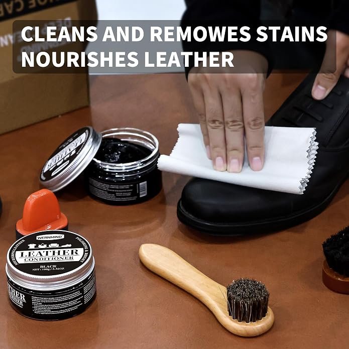 Black Neutral Shoe Polish Kit Boots Leather Conditioner Shoe Shine Cream