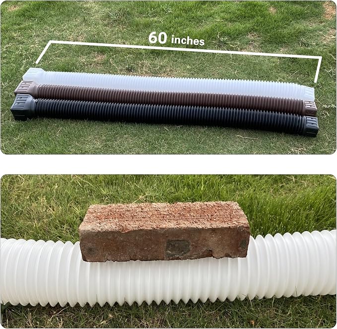 2 Pack Flexible Rain Gutter Downspout Extensions,Drain Downspout Extender,Gutter Extension Flexible,Down Spout Drain Extension Pipes,Extendable from 21 to 60 Inches (White)